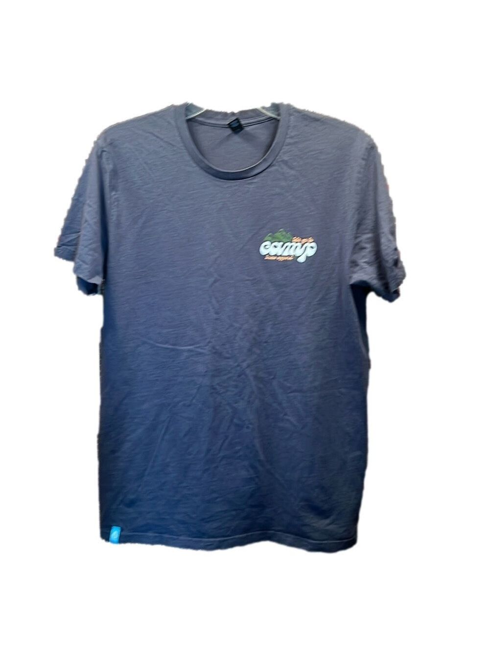 HUME Apparel Camp Tee Shirt, SZ M, PTP  21”, L 28” “Let’s Go Camp”